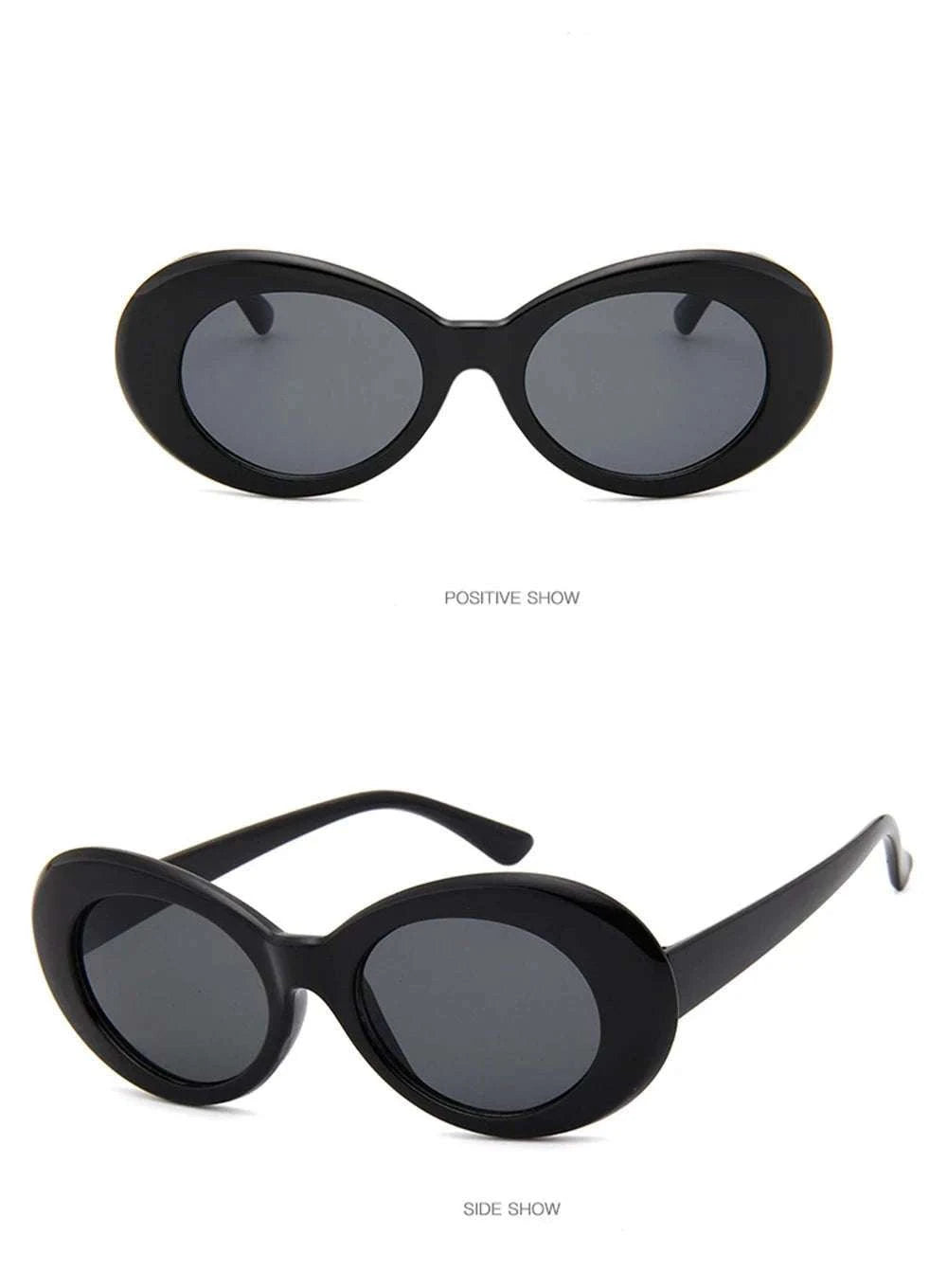 Vintage Oval Sunglasses for Women and Men-White-Blue / As Picture