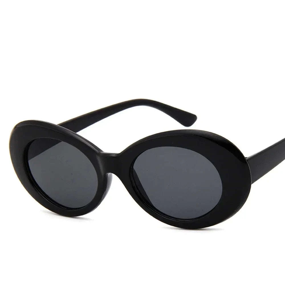 Vintage Oval Sunglasses for Women and Men-White-Blue / As Picture
