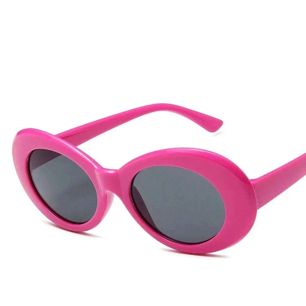 Vintage Oval Sunglasses for Women and Men-White-Blue / As Picture
