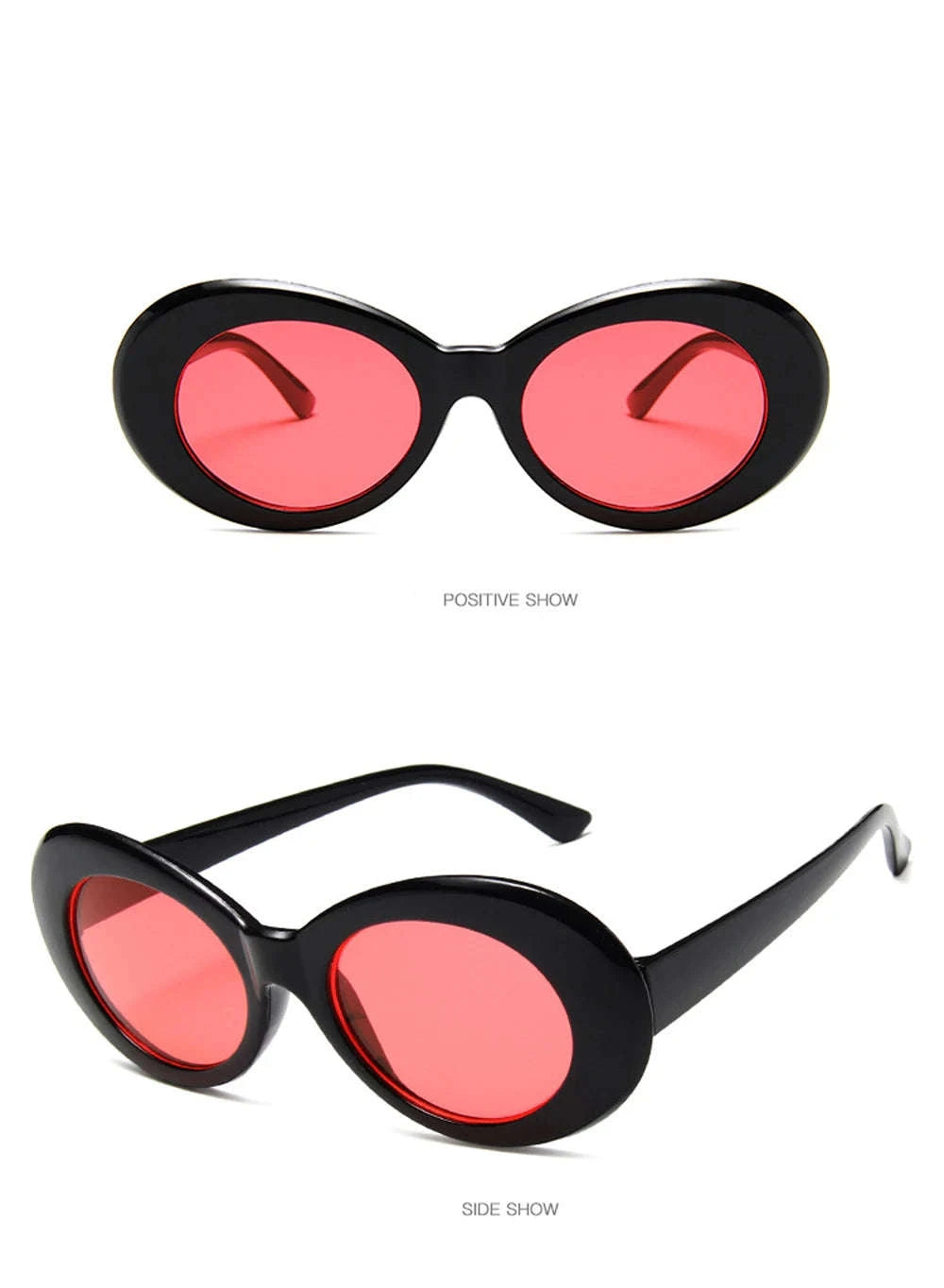 Vintage Oval Sunglasses for Women and Men-White-Blue / As Picture