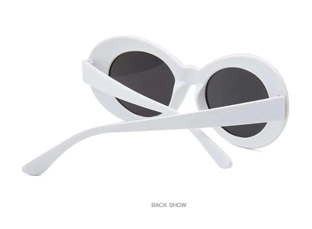 Vintage Oval Sunglasses for Women and Men-White-Blue / As Picture