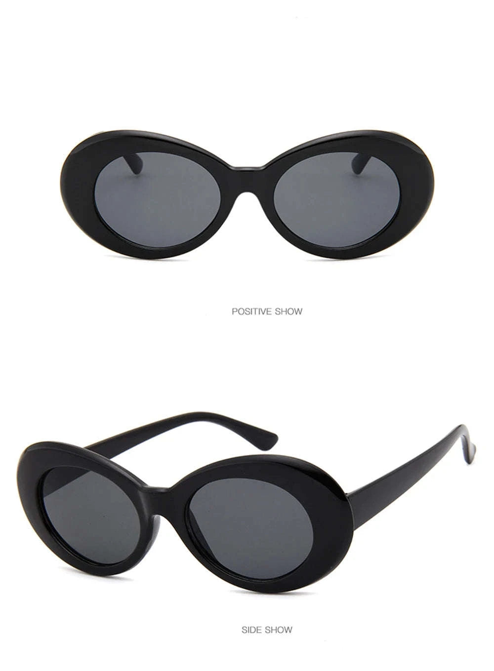 Vintage Oval Sunglasses for Women and Men-White-Blue / As Picture