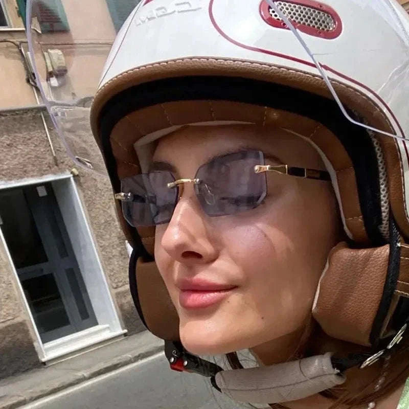 Vintage Rectangle & Oval Sunglasses – Retro Metal Frame-black