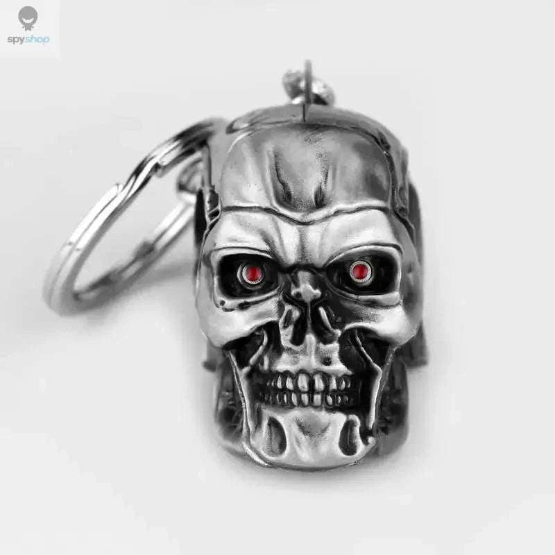Vintage Skull Keychain with Secure Clip for Everyday Carry-Silver