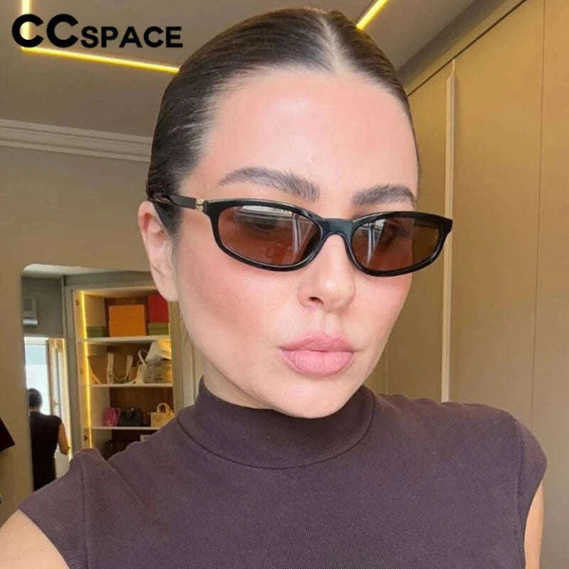 Vintage Small Frame Women's Cat-Eye Sunglasses with UV400-Black yellow