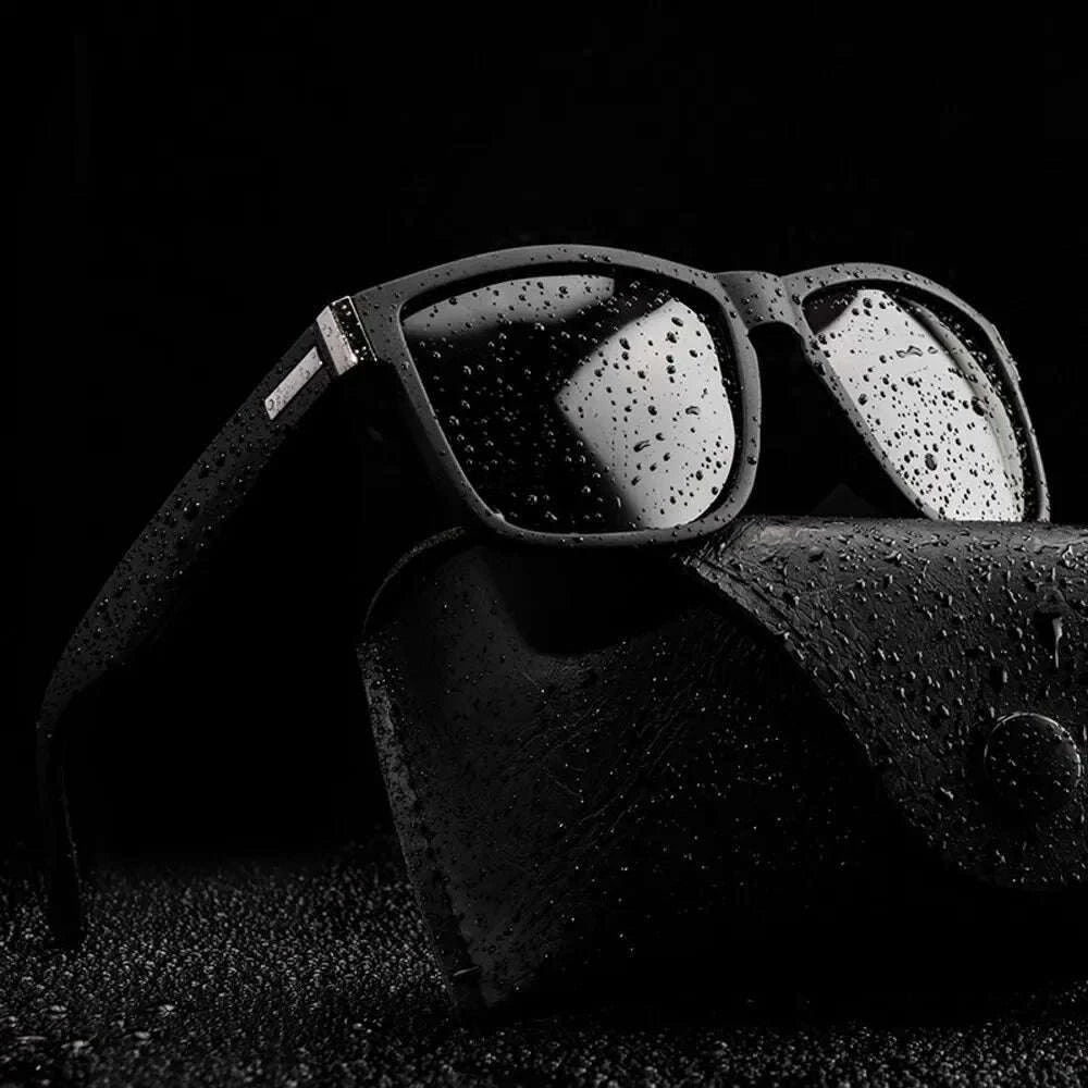 Vintage Square Polarized Sunglasses-black