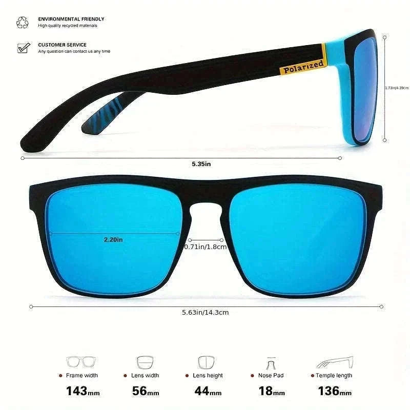 Vintage Square Polarized Sunglasses for Driving and Outdoors-C5