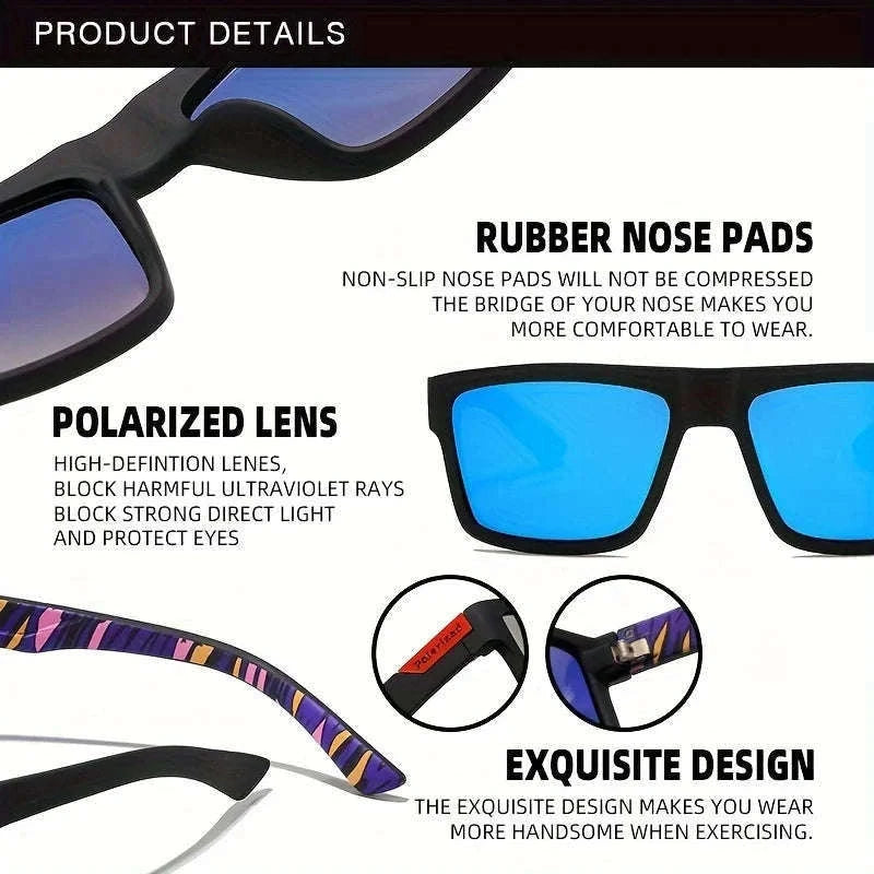 Vintage Square Polarized Sunglasses for Driving and Outdoors-C5