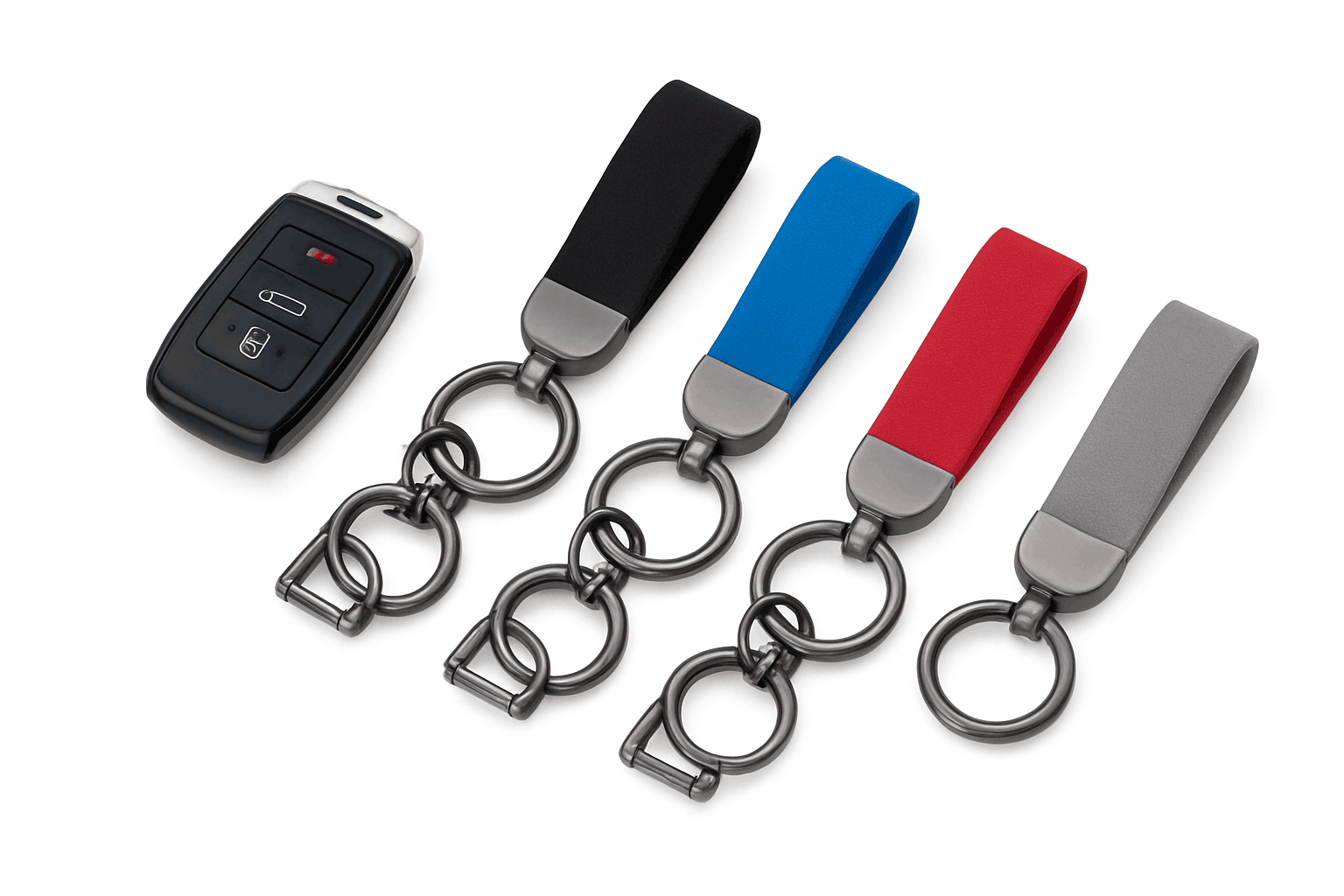 Vintage Suede Car Keychain Ring-Blue