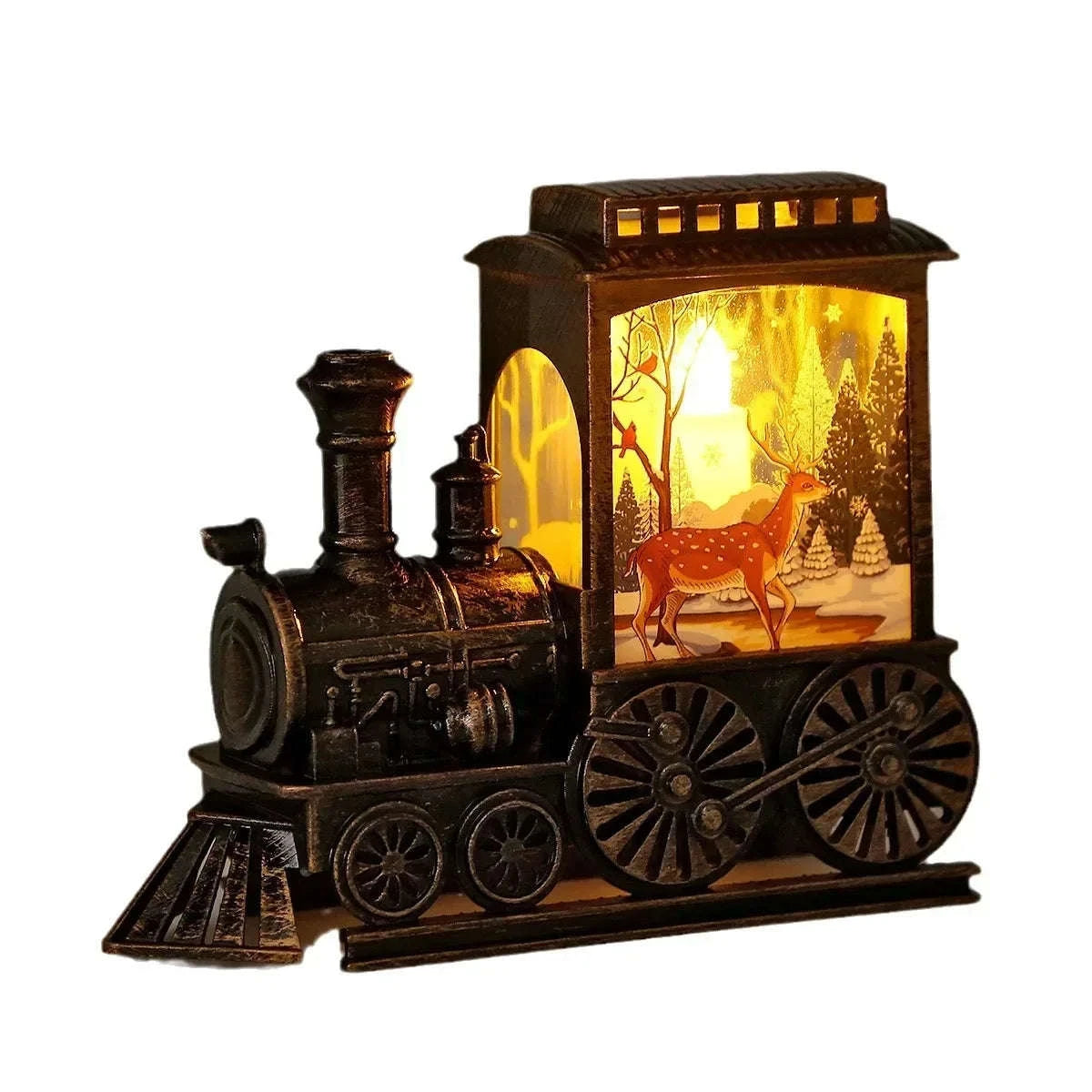 Vintage Train Night Lamp LED Lantern-A-Santa Claus
