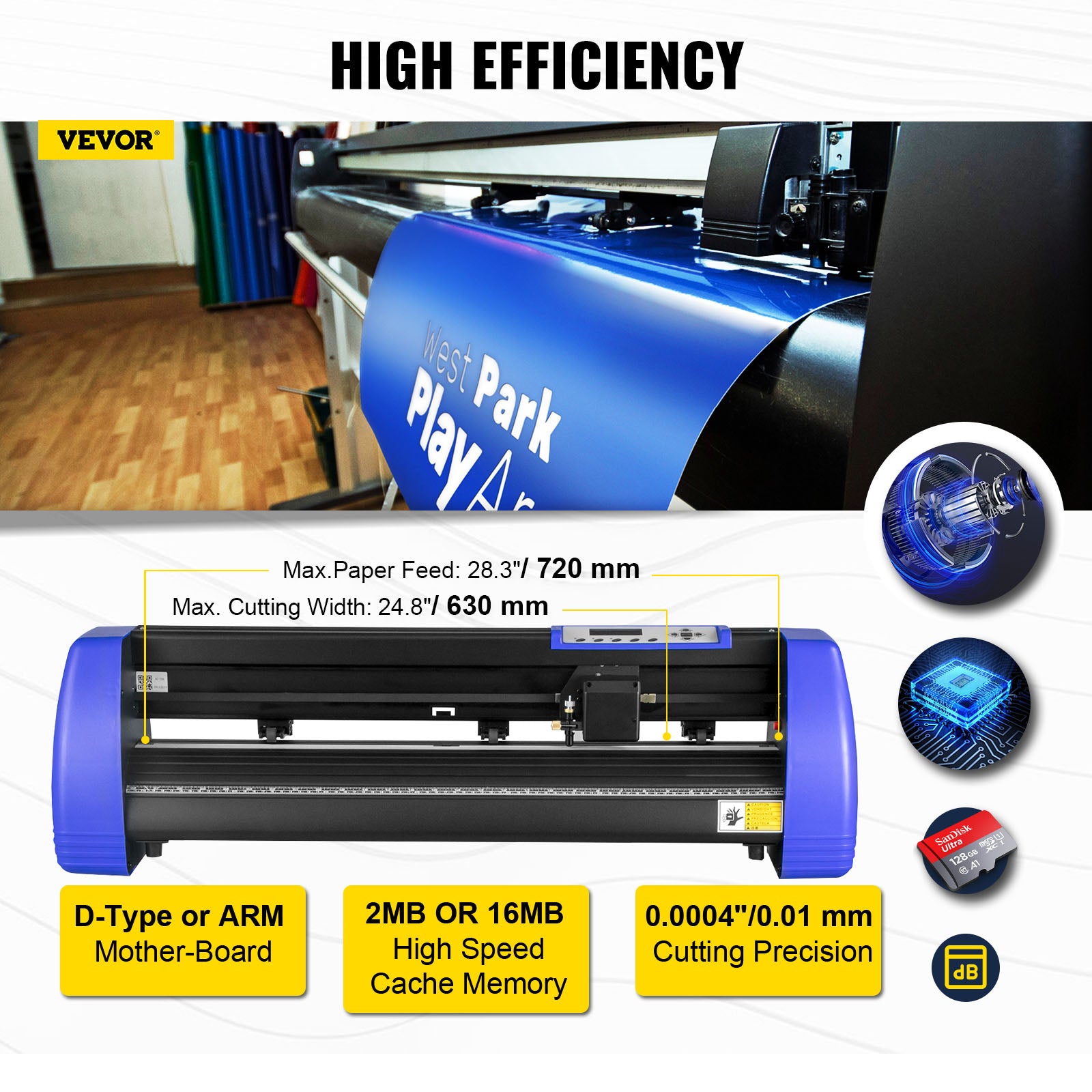 28 Inch Vinyl Cutter Machine with Floor Stand and 20 Blades