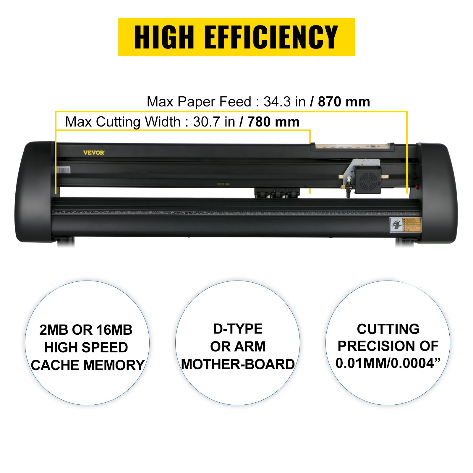 34 Inch Vinyl Cutter Plotter with Paper Basket and LCD Display