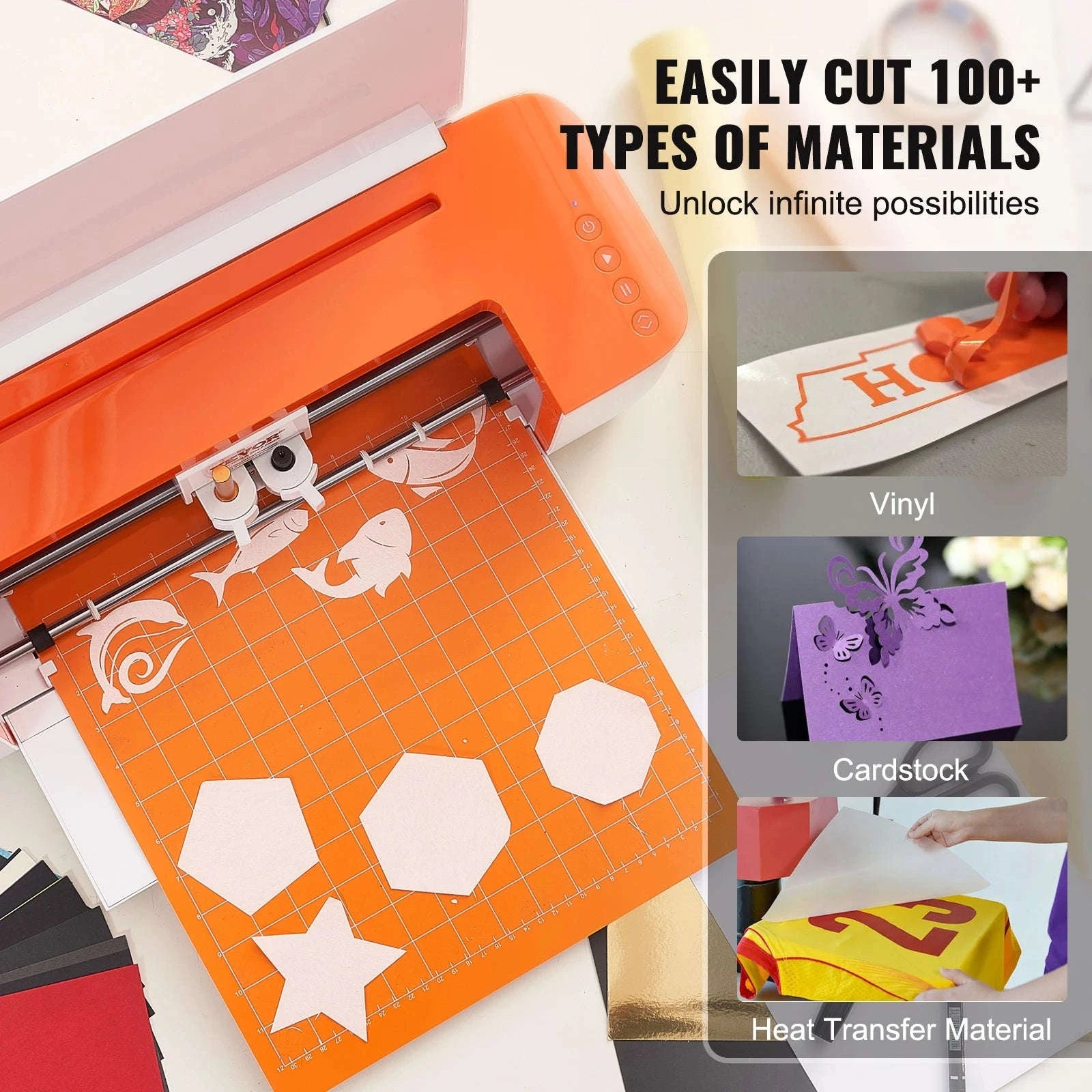 Vinyl Cutter Machine with Software, 3 Blades, Pen Holder, 14 Inch-Orange White / Poland