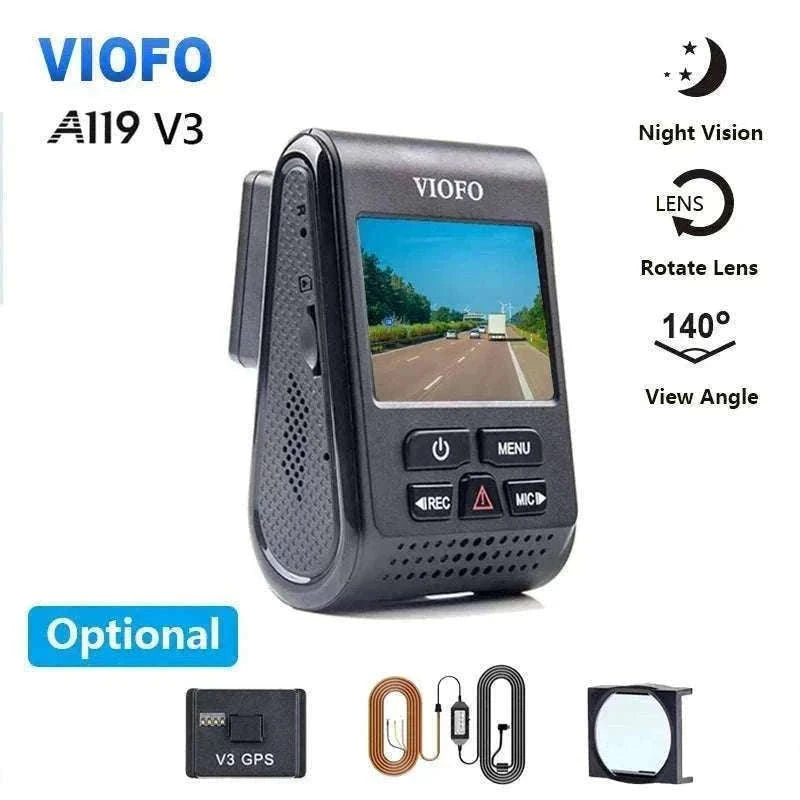 VIOFO A119 V3 2K Quad HD Dash Cam with Night Vision & Parking Mode-Add GPS / None