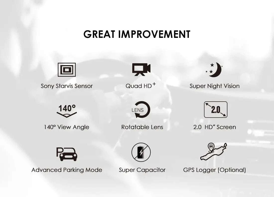 VIOFO A119 V3 2K Quad HD Dash Cam with Night Vision & Parking Mode-Add GPS / None