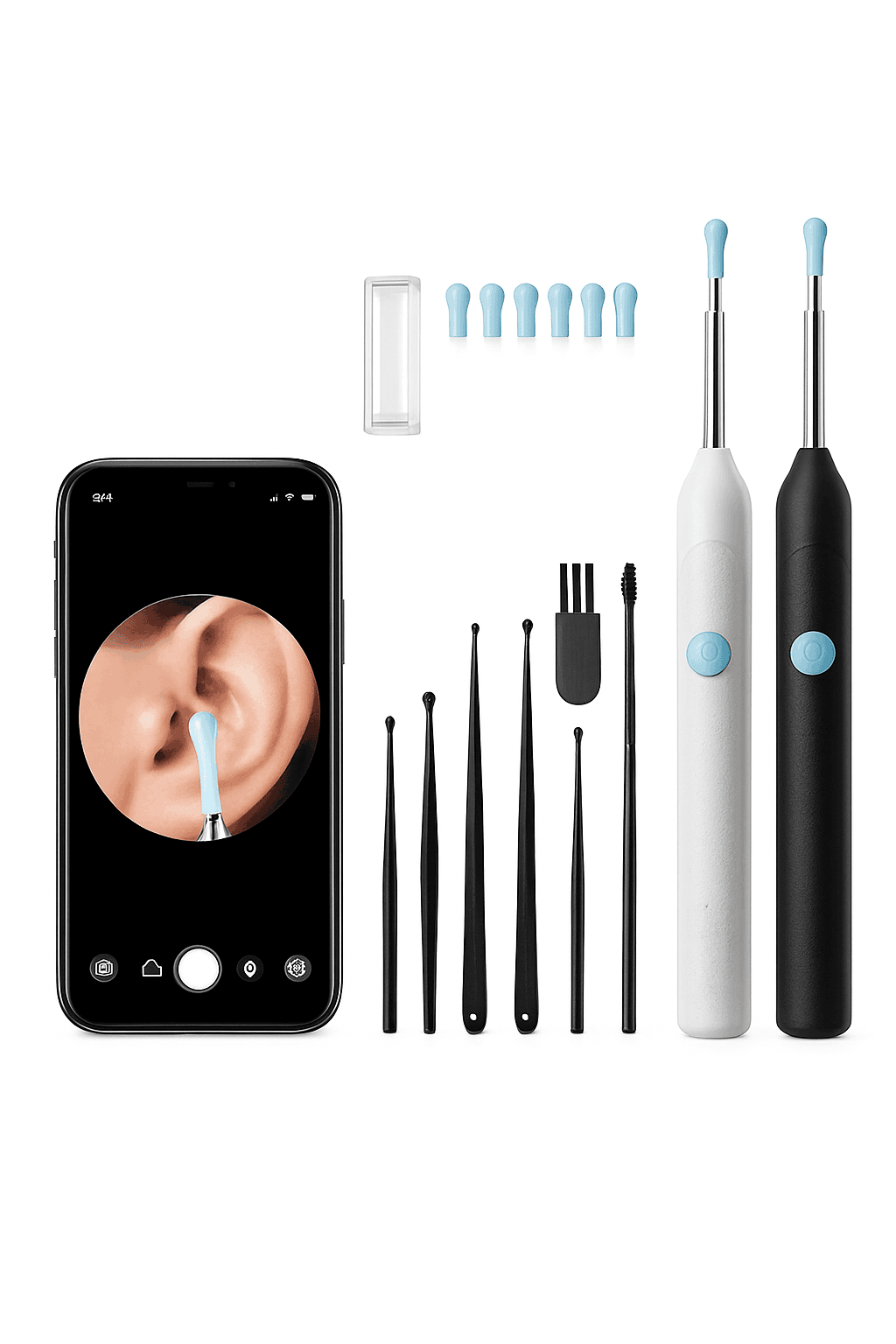 Visual Ear Wax Cleaner with Camera for Clear Home Ear Care-NE3-D Basics White