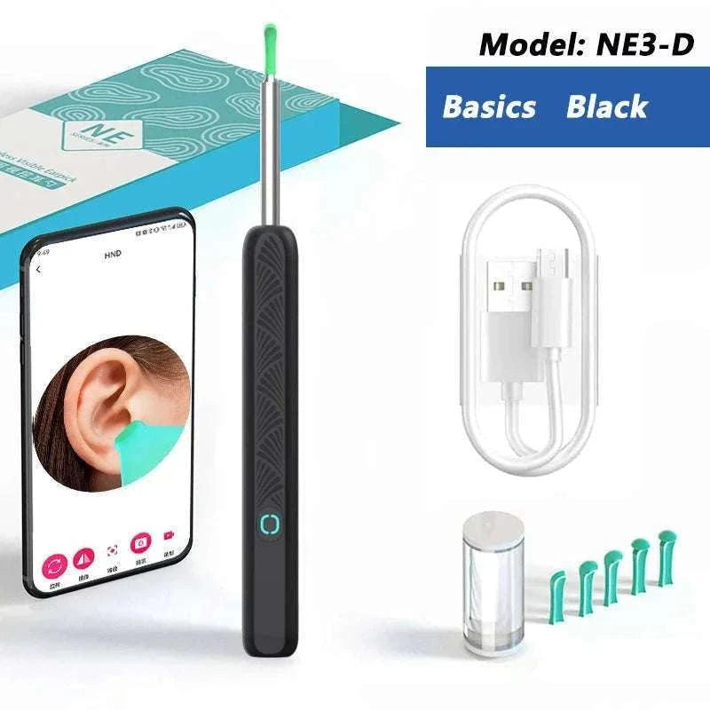 Visual Ear Wax Cleaner with Camera for Clear Home Ear Care-NE3-D Basics White