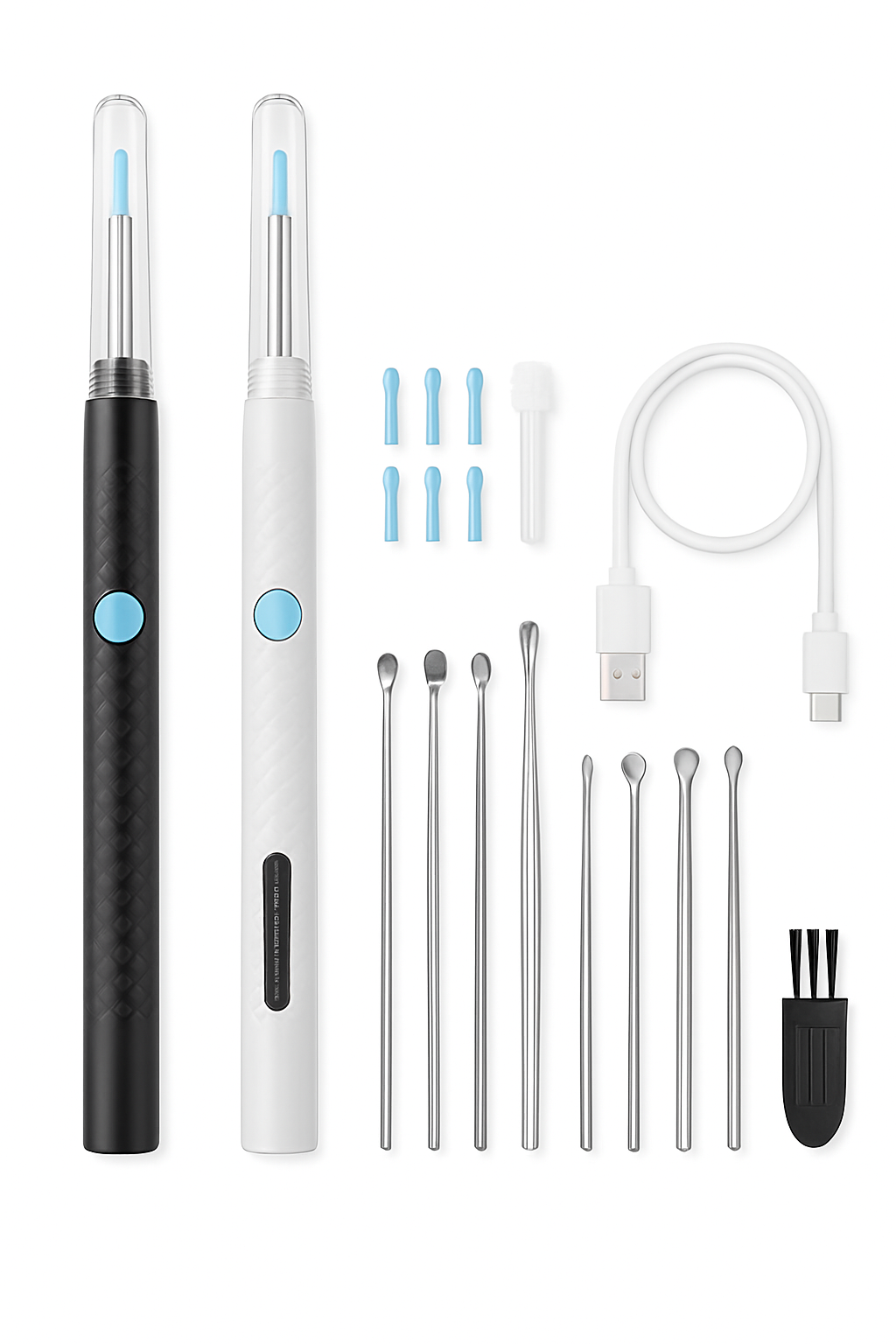 Wireless Visual Otoscope 4.2mm 1080P WiFi Ear Scope with Cleaning Tools