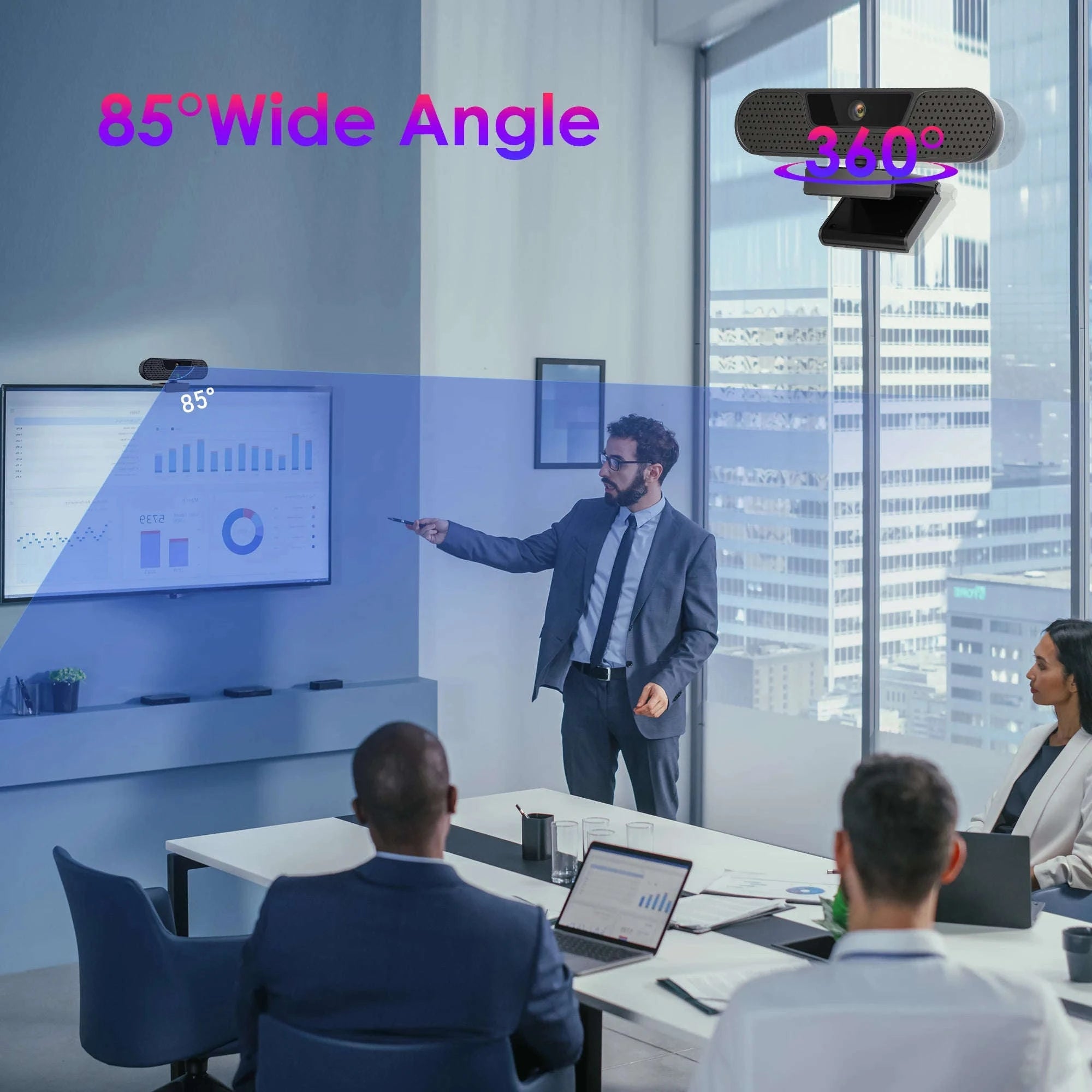 VIZOLINK 4K UHD Webcam with Autofocus and Noise‑Cancelling Mics-4K W8GS / CHINA