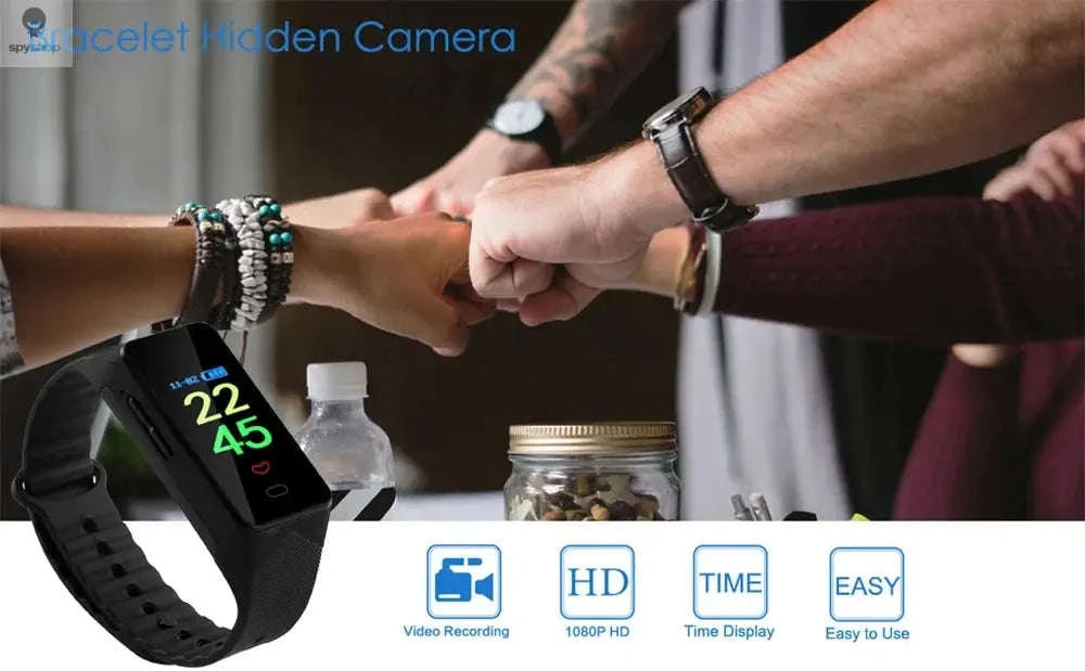 Voice Activated Camera Bracelet Watch – Discreet 1080P Recording & OLED Display-black / Camera with 64GB