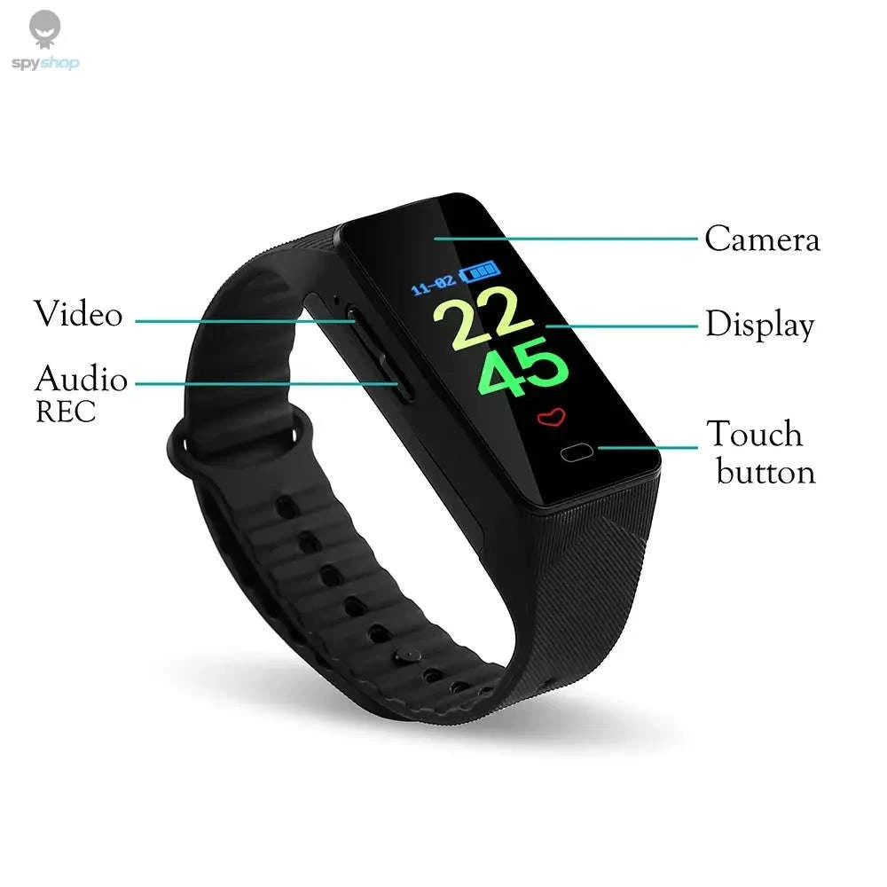 Voice Activated Camera Bracelet Watch – Discreet 1080P Recording & OLED Display-black / Camera with 64GB