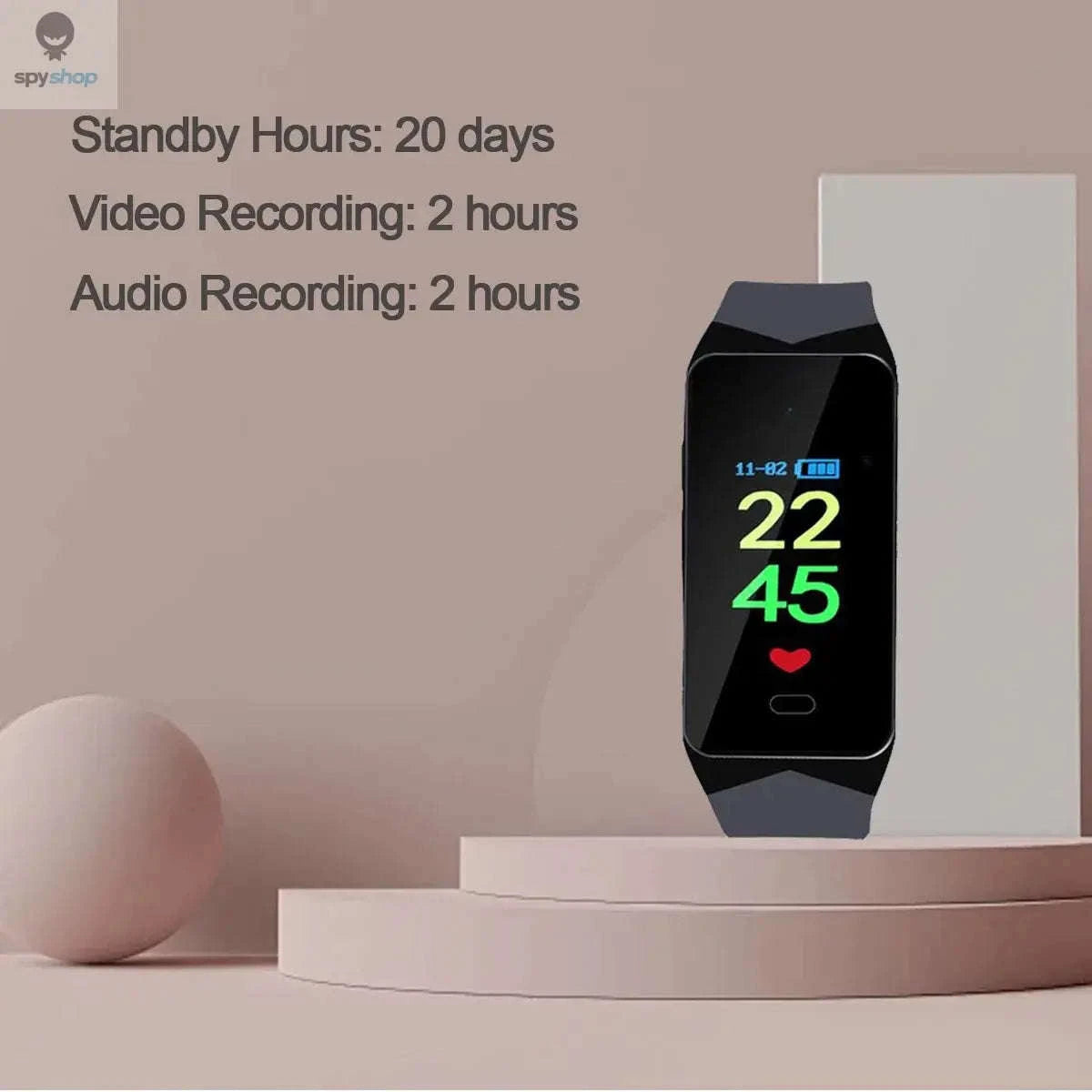 Voice Activated Camera Bracelet Watch – Discreet 1080P Recording & OLED Display-black / Camera with 64GB
