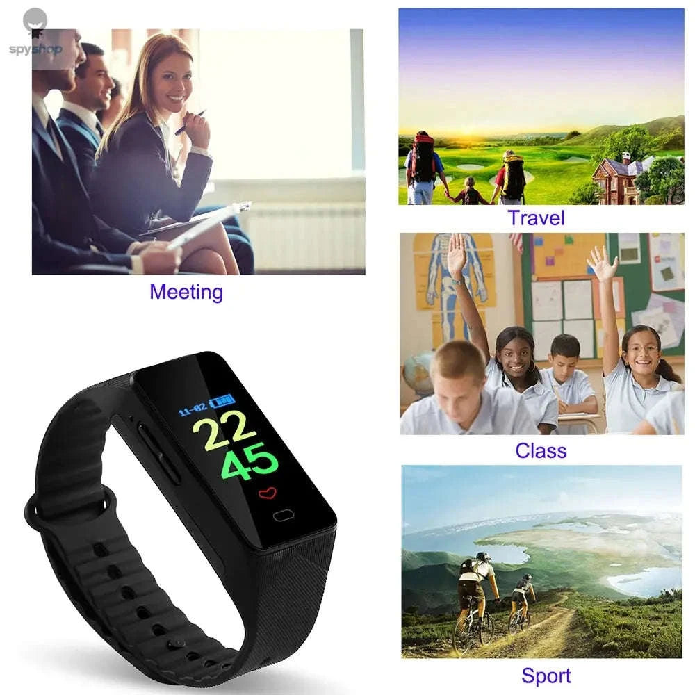 Voice Activated Camera Bracelet Watch – Discreet 1080P Recording & OLED Display-black / Camera with 64GB