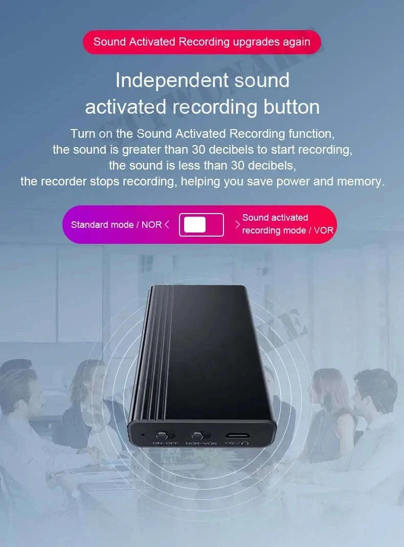 Voice Activated Recorder with 500‑Hour Recording Power-Blue / CHINA / 128 GB