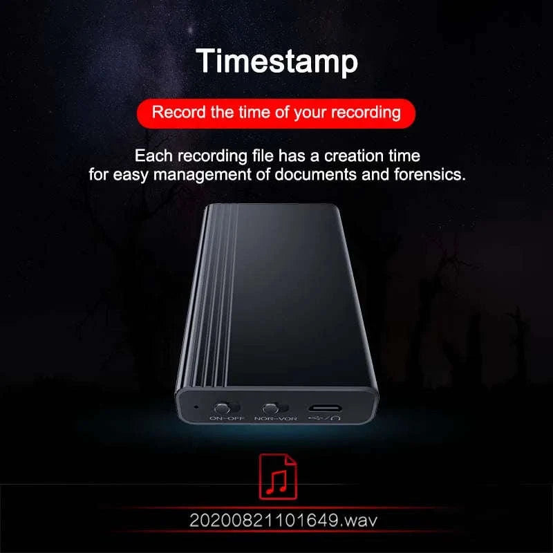 Voice Activated Recorder with Built‑In Magnet and Long Battery Life-Blue / 128 GB