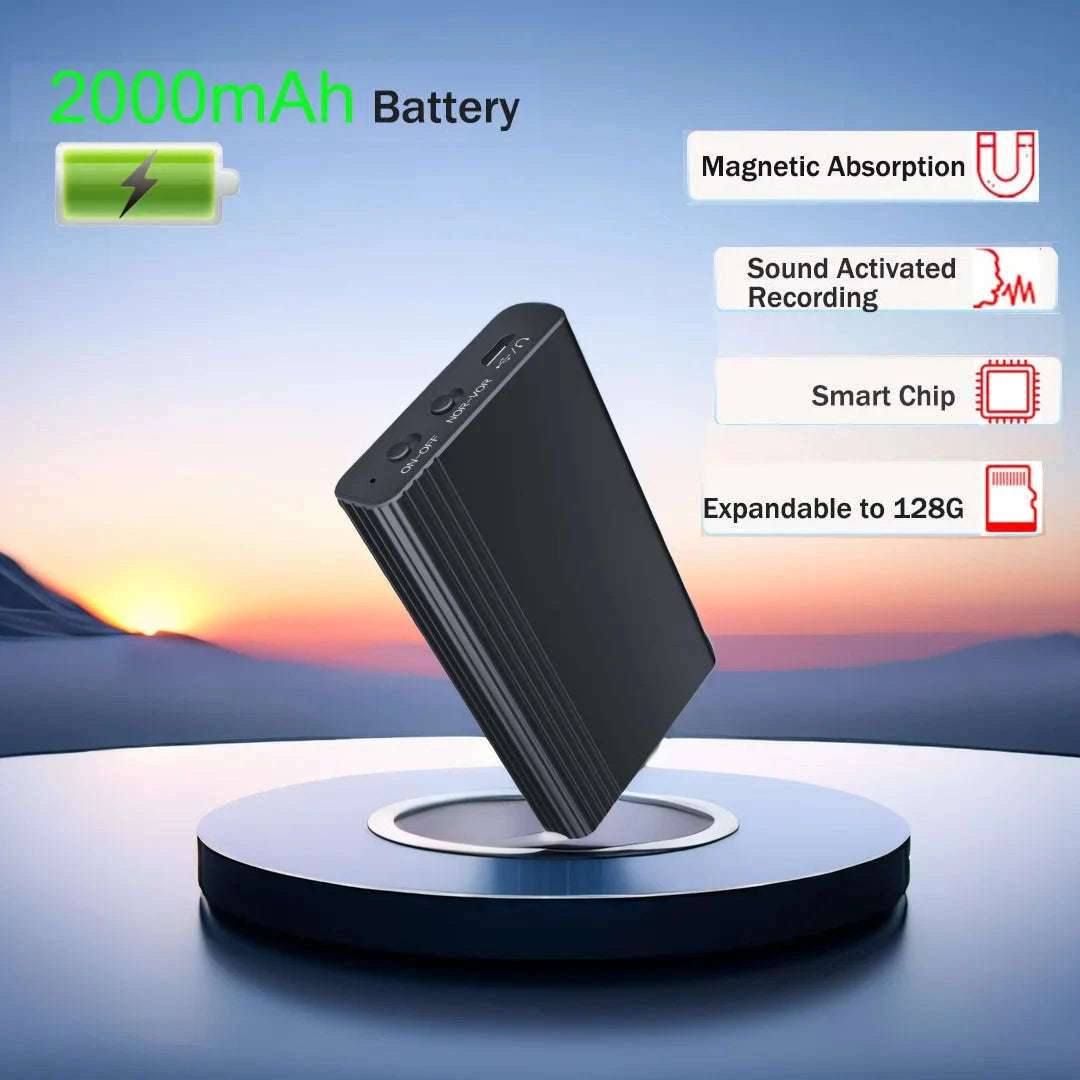 Voice Activated Recorder with Built‑In Magnet and Long Battery Life-Blue / 128 GB