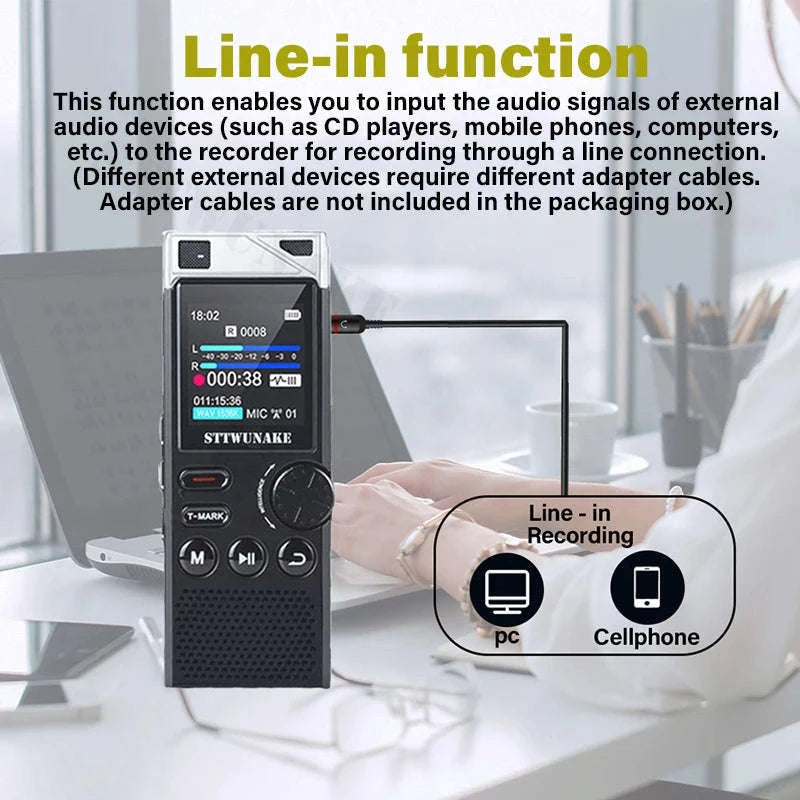 Voice Activation Recorder with Dual‑Core AI Noise Reduction-64GB / CHINA