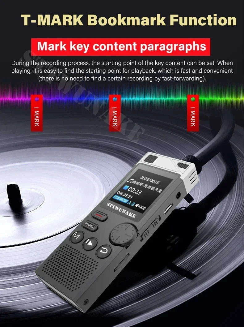 Voice Activation Recorder with Dual‑Core AI Noise Reduction-64GB / CHINA