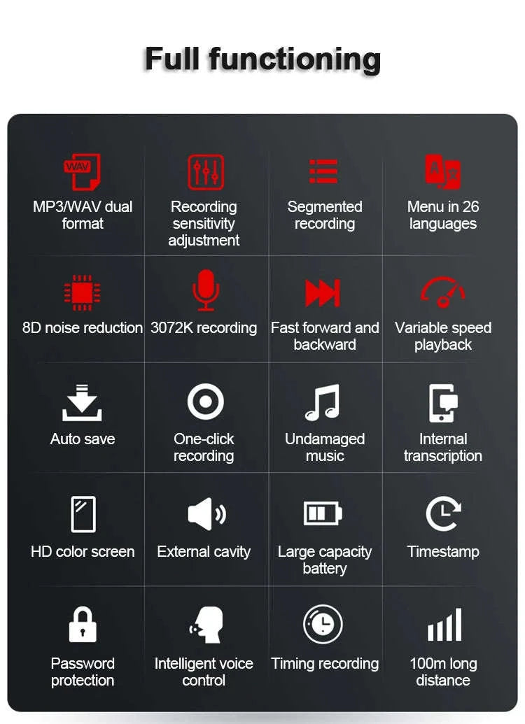 Voice Recorder Professional Color Screen Dictaphone-Voice Recorder / CHINA / 32 GB