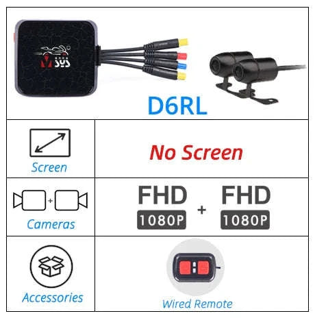 VSYS Dual Channel Motorcycle DVR Camera-D6WL / 64G
