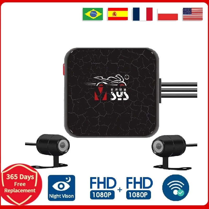 VSYS Dual Channel Motorcycle DVR Camera-D6WL / 64G