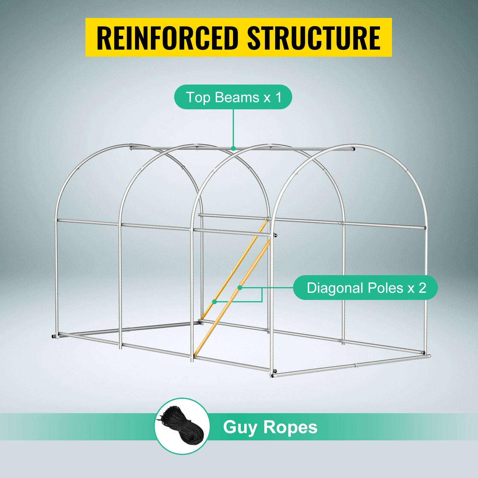 Walk-In Tunnel Greenhouse Galvanized Frame Waterproof Cover-10x7x7 ft Green / United States