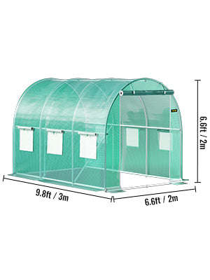 Walk-In Tunnel Greenhouse Galvanized Frame Waterproof Cover-10x7x7 ft Green / United States
