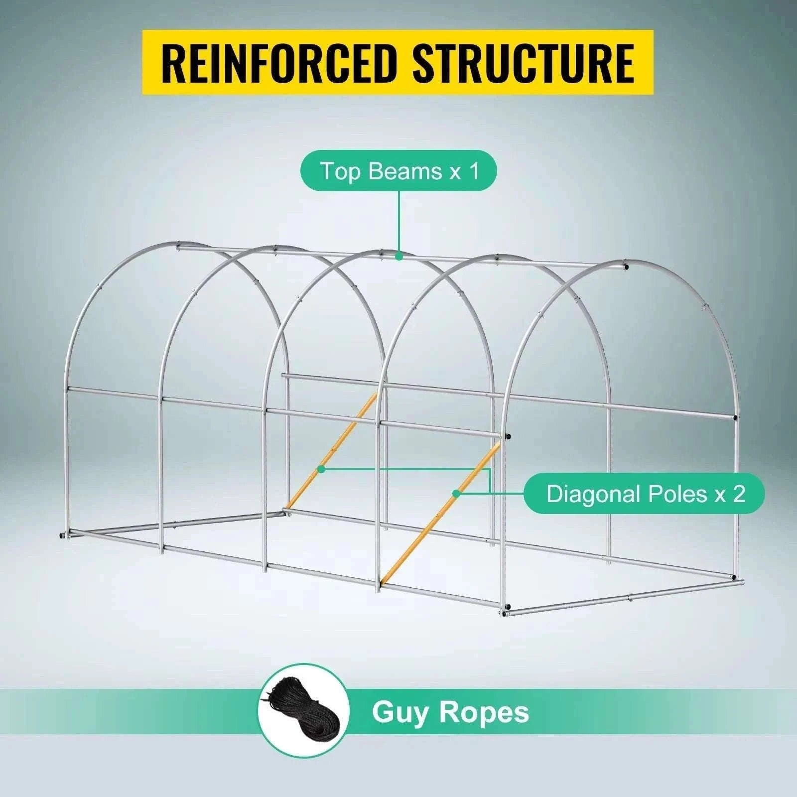 Walk-In Tunnel Greenhouse with Galvanized Frame & PE Cover-Green 20x10x7 ft / Poland