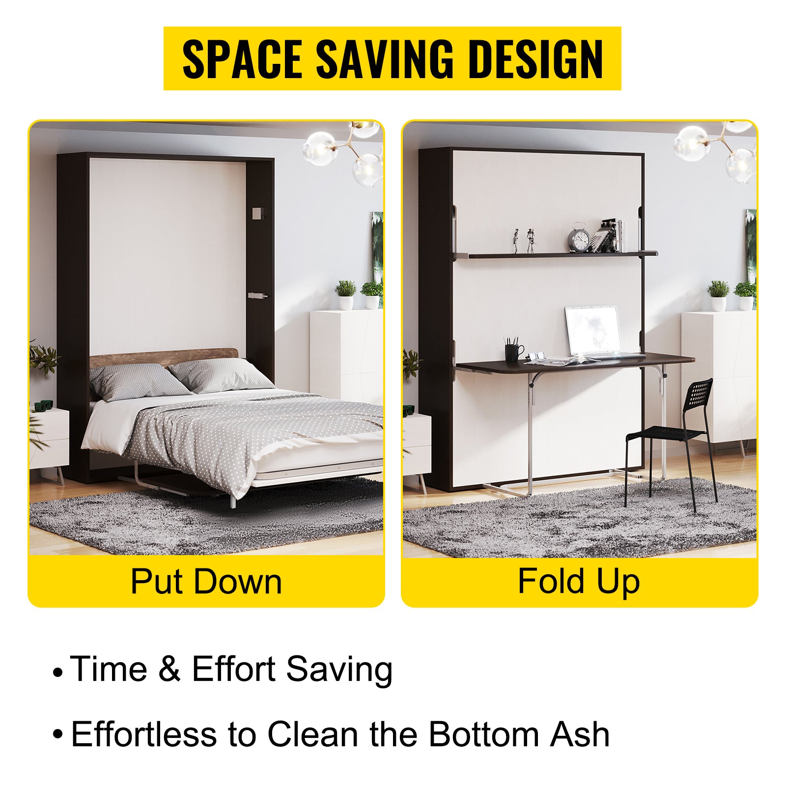 Murphy Bed Hardware Kit for Queen or King Wall Beds