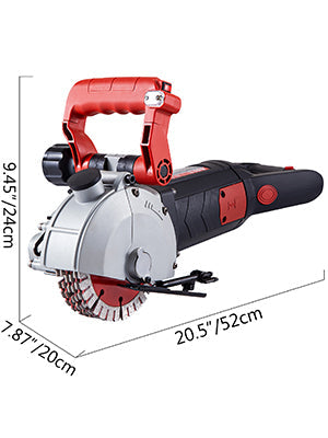 SucceBuy Max 4800W Wall Chaser Concrete Cutter Electric Laser Aiming Groove Slotting Machine 125mm Circular Saw Cutting Tool
