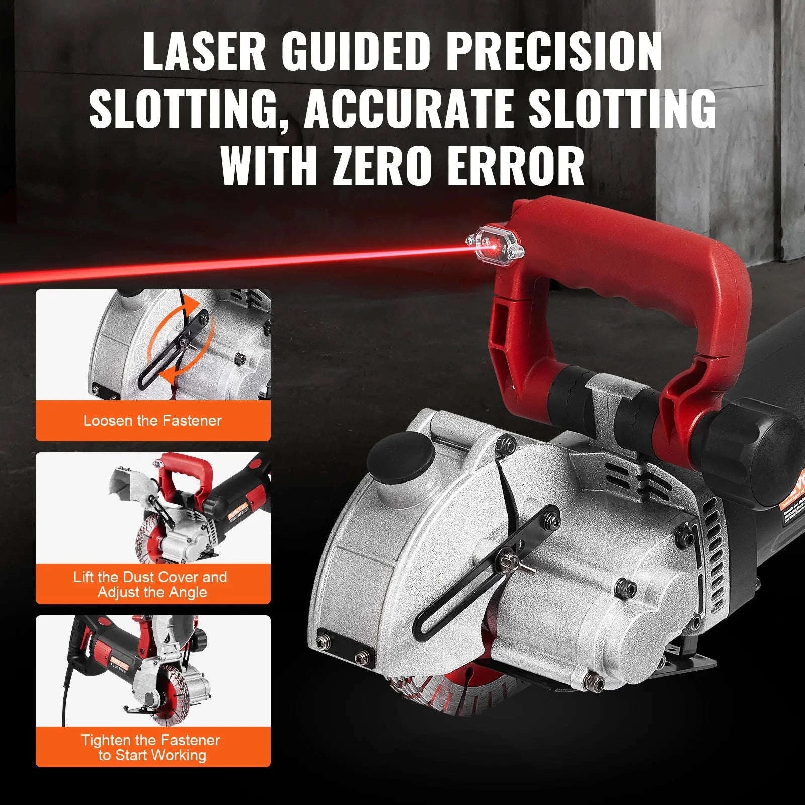 Wall Chaser Cutting Machine 4800W with 5 Saw Blades-spain