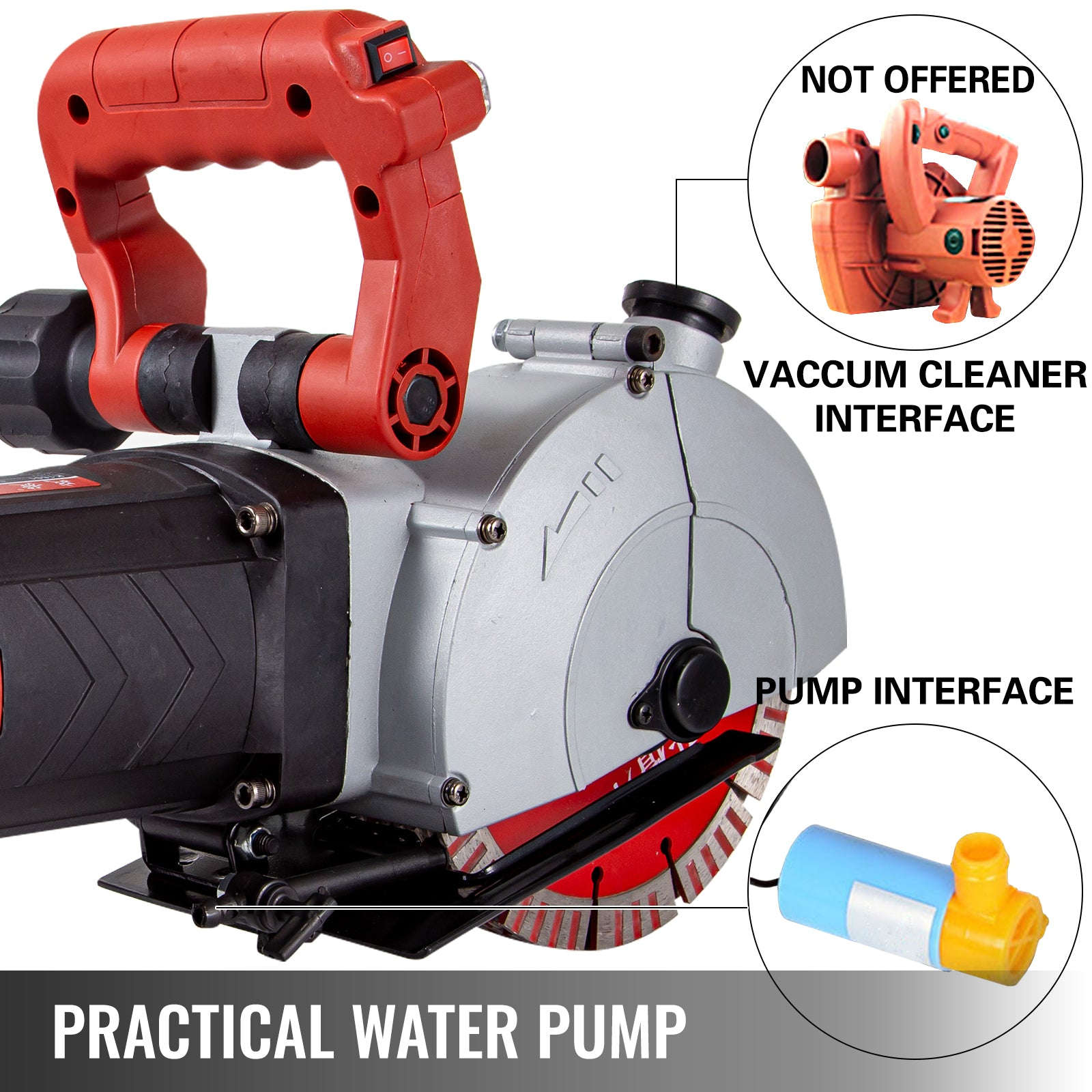 Wall Chaser Cutting Machine 4800W with 5 Saw Blades-spain