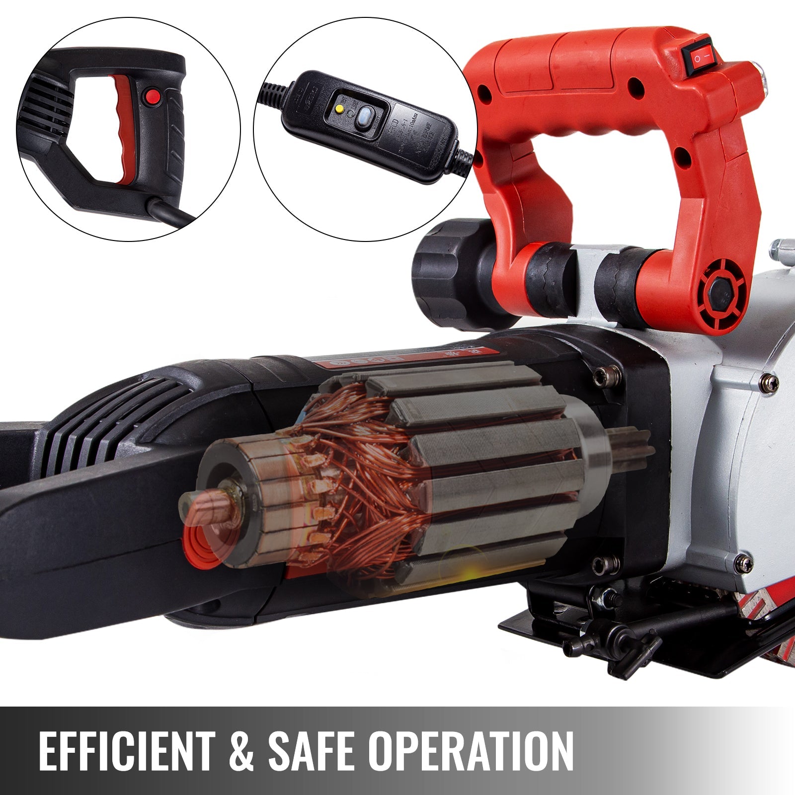 SucceBuy Max 4800W Wall Chaser Concrete Cutter Electric Laser Aiming Groove Slotting Machine 125mm Circular Saw Cutting Tool