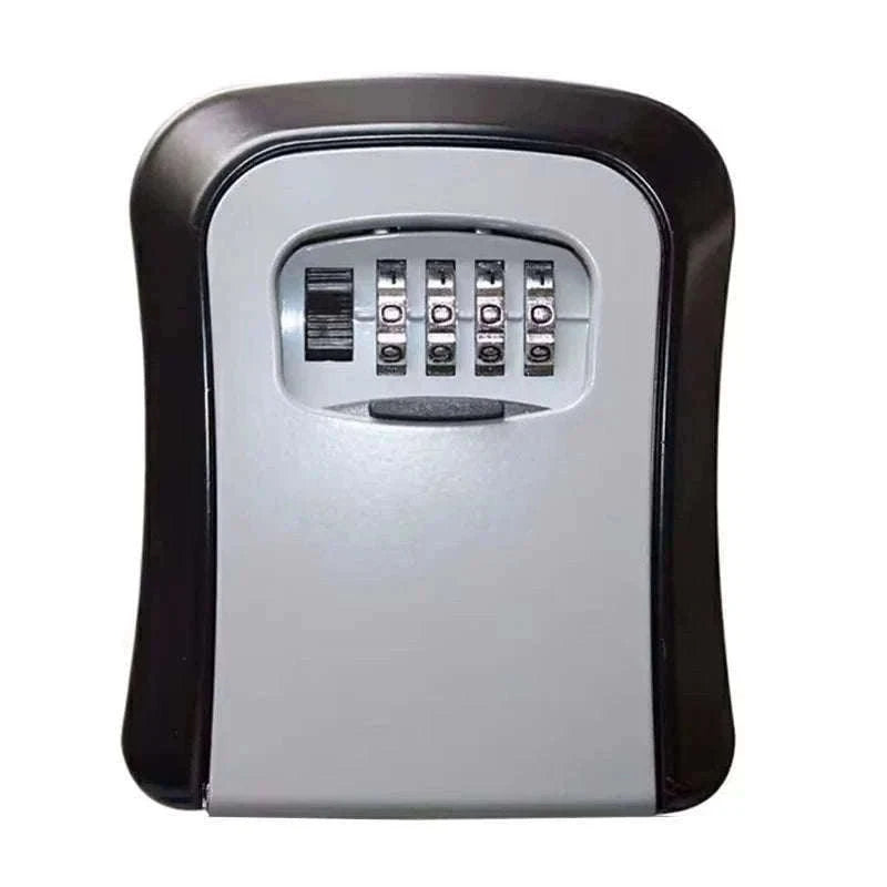 Wall Mount 4-Digit Password Key Lock Box-black