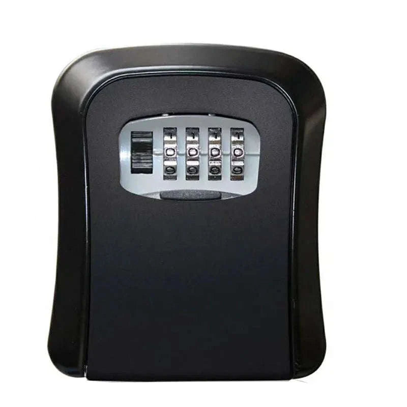 Wall Mount 4-Digit Password Key Lock Box-black