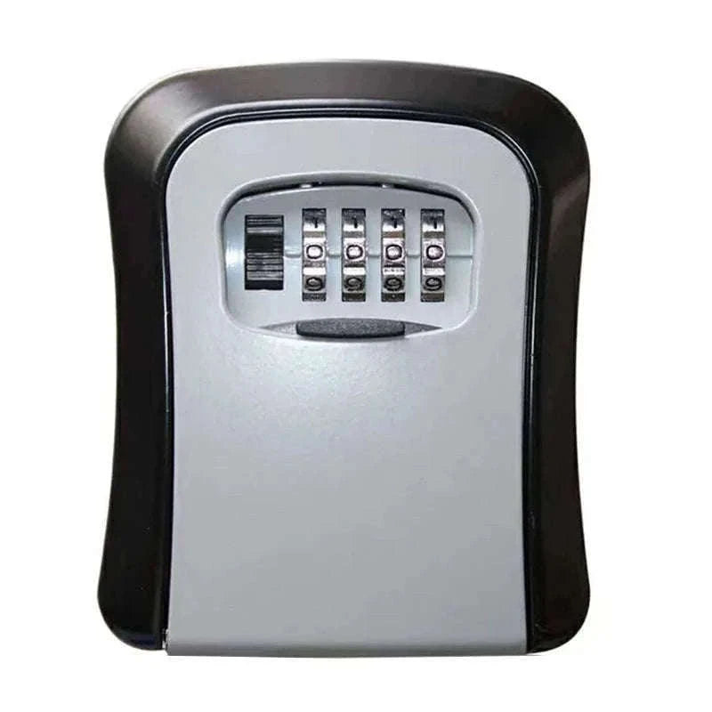 Wall Mount 4-Digit Password Key Lock Box-black