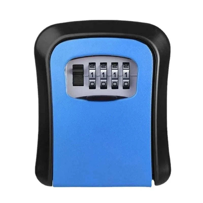 Wall Mount 4-Digit Password Key Lock Box-black