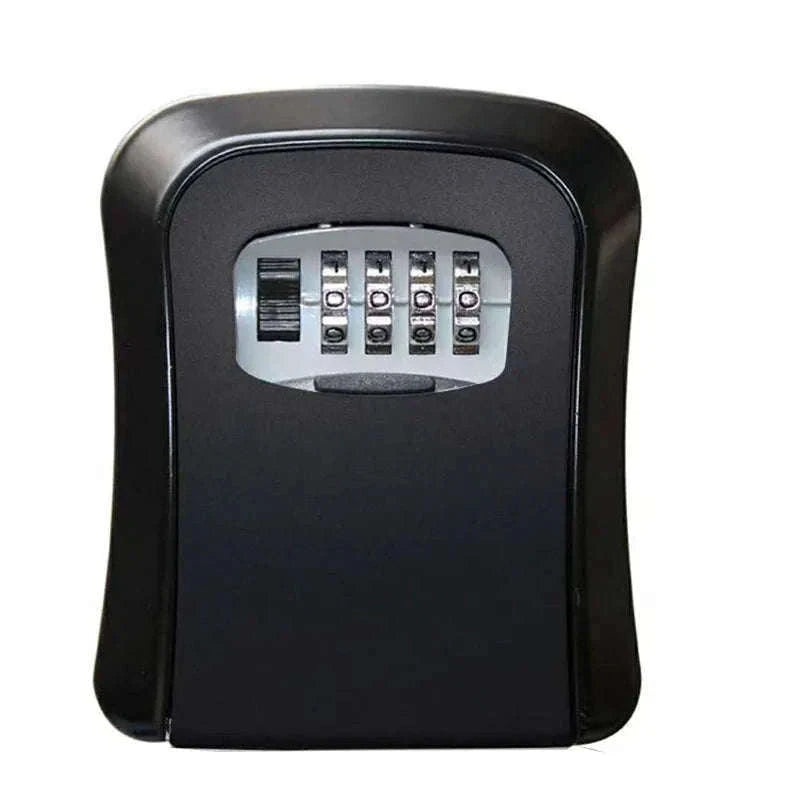 Wall Mount 4-Digit Password Key Lock Box-black