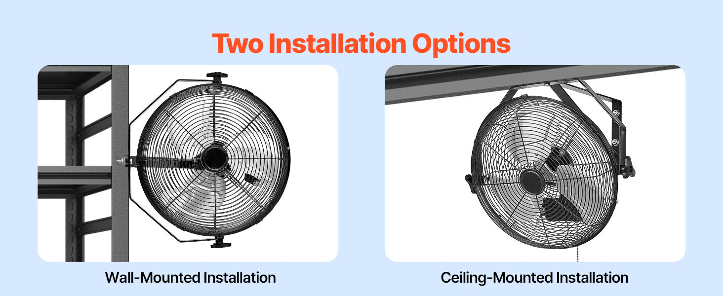 Industrial Wall Mount Fan High Velocity Waterproof Aluminum Blades for Workshop Warehouse Greenhouse