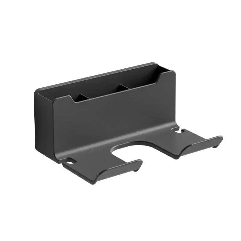 Wall Mount Hair Dryer Holder and Straightener Stand-black